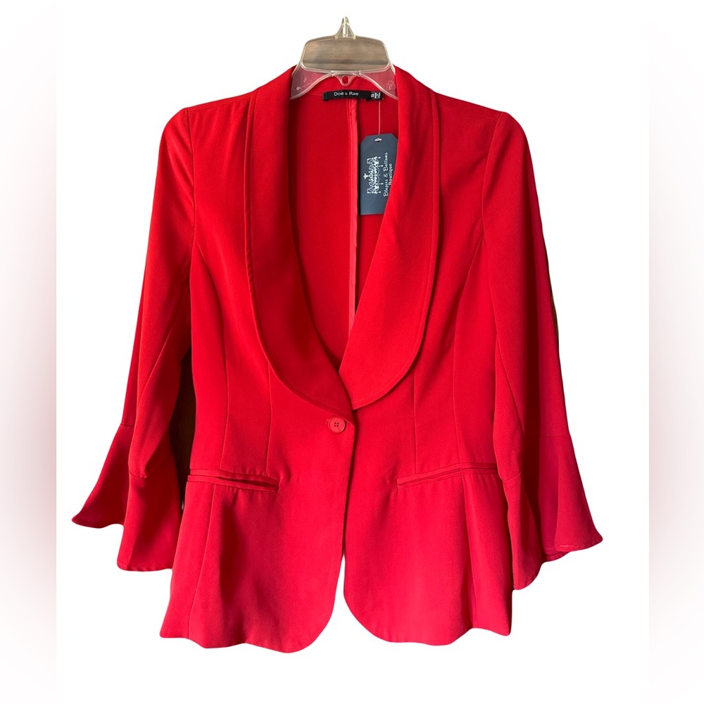Women’s Doe and Rae red blazer flare sleeve size small